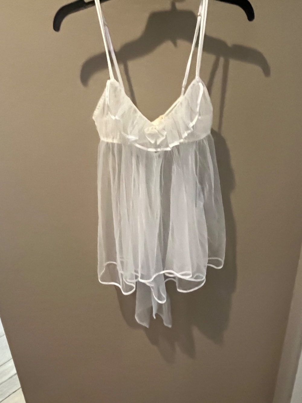 NWT Victoria's Secret I Do Bridal Collection White Tulle Nightie Sz L Boudoir
